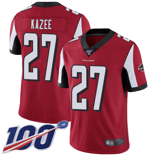 Atlanta Falcons Limited Red Men Damontae Kazee Home Jersey NFL Football #27 100th Season Vapor Untouchable